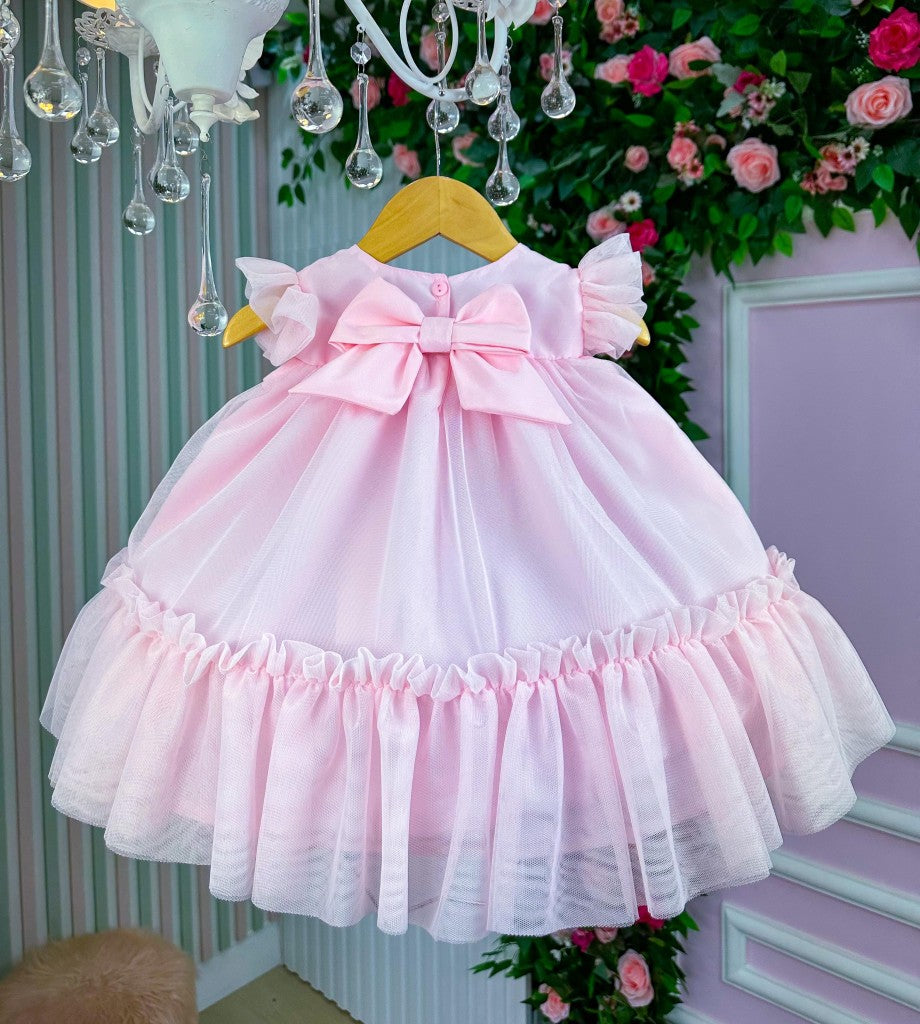 Vestido Vila Lele Jardim das Borboletas Liz Rosa