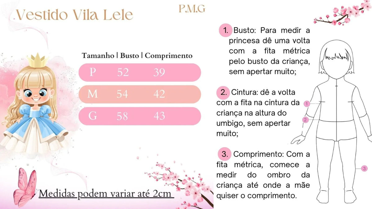Vestido Vila Lele Jardim das Borboletas Liz Rosa