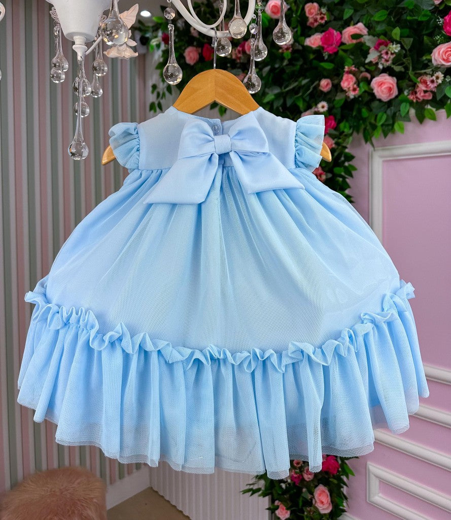 Vestido Vila Lele Jardim das Borboletas Liz Azul
