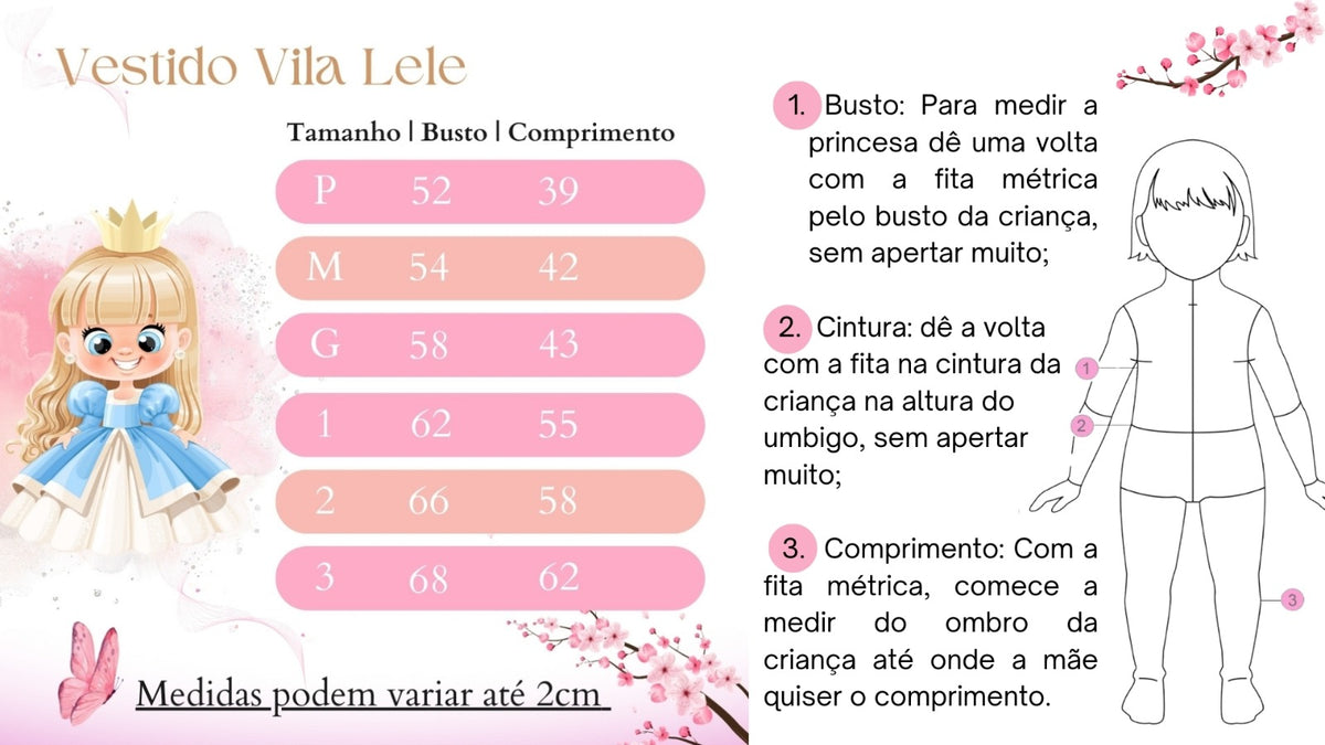 Vestido Vila Lele Jardim das Borboletas Liz Azul