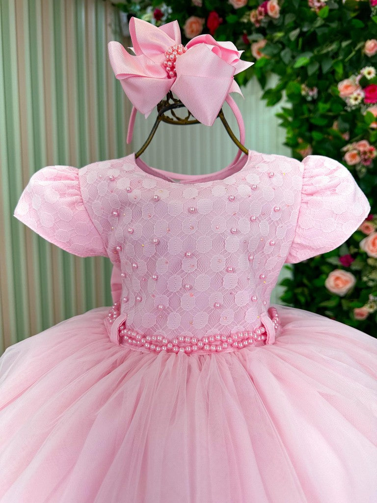 Vestido Menina Bonita Aline Rosa Bebe (VESTMNNBNTALNRSBB)