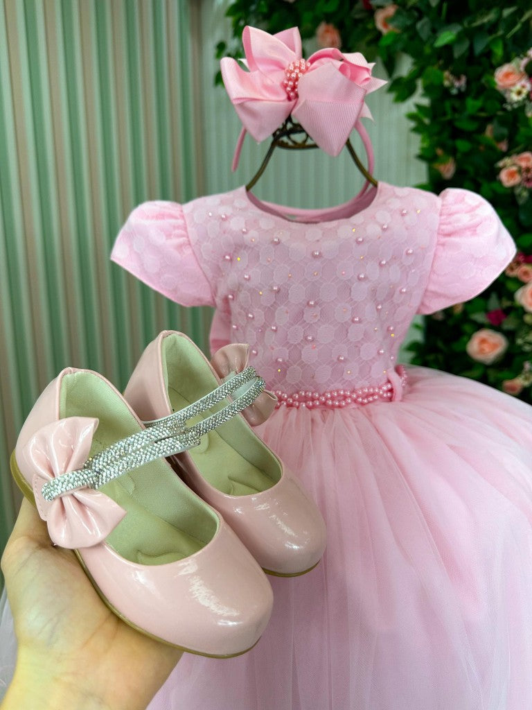 Vestido Menina Bonita Aline Rosa Bebe (VESTMNNBNTALNRSBB)