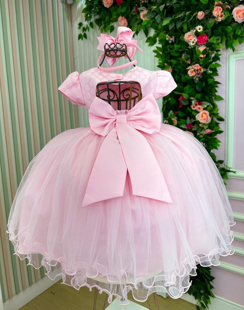 Vestido Menina Bonita Aline Rosa Bebe (VESTMNNBNTALNRSBB)