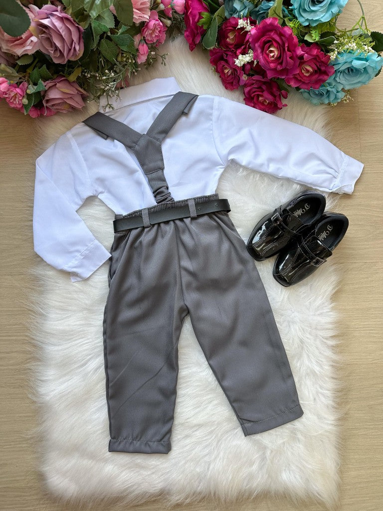 Conjunto Meninos Miss Cherry Leo Suspensorio Cinza Grafite (CONJTMNNMSLEOCIGFITRE)
