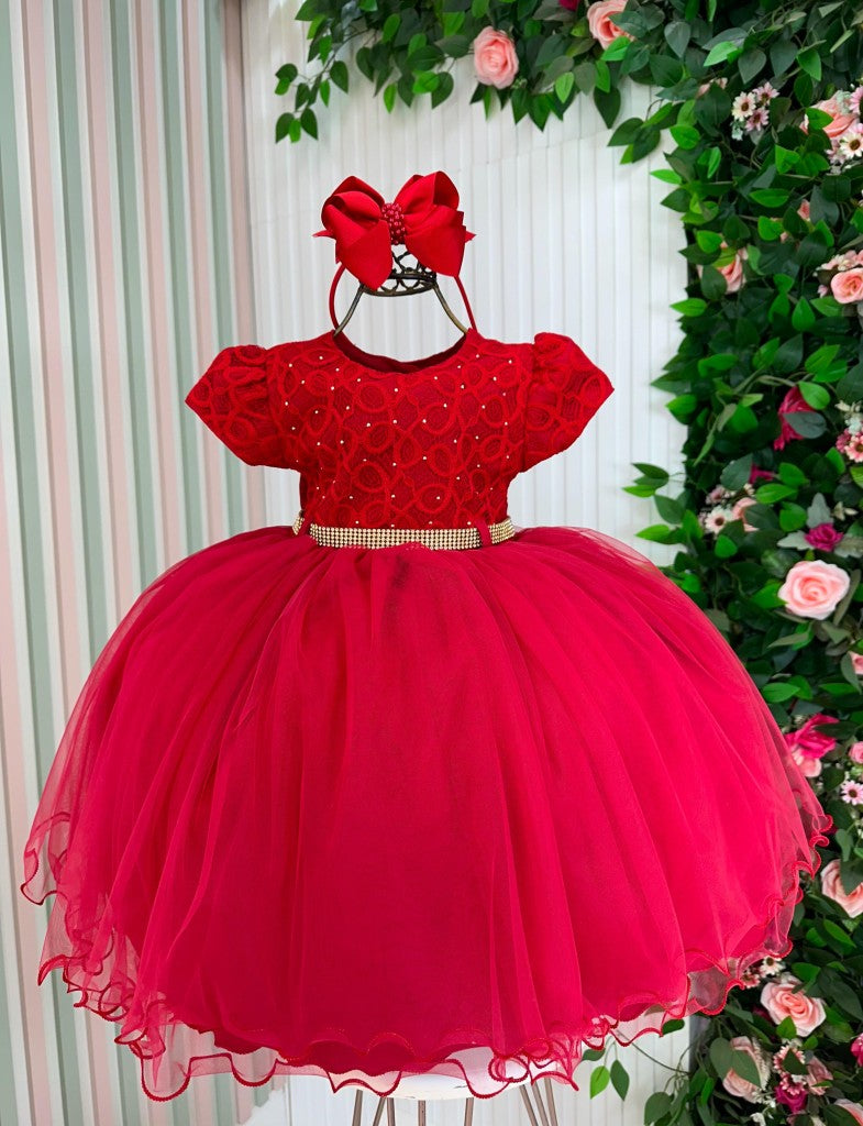 Vestido Menina Bonita Holly Vermelho (VESTMNNBNTHLVRML)