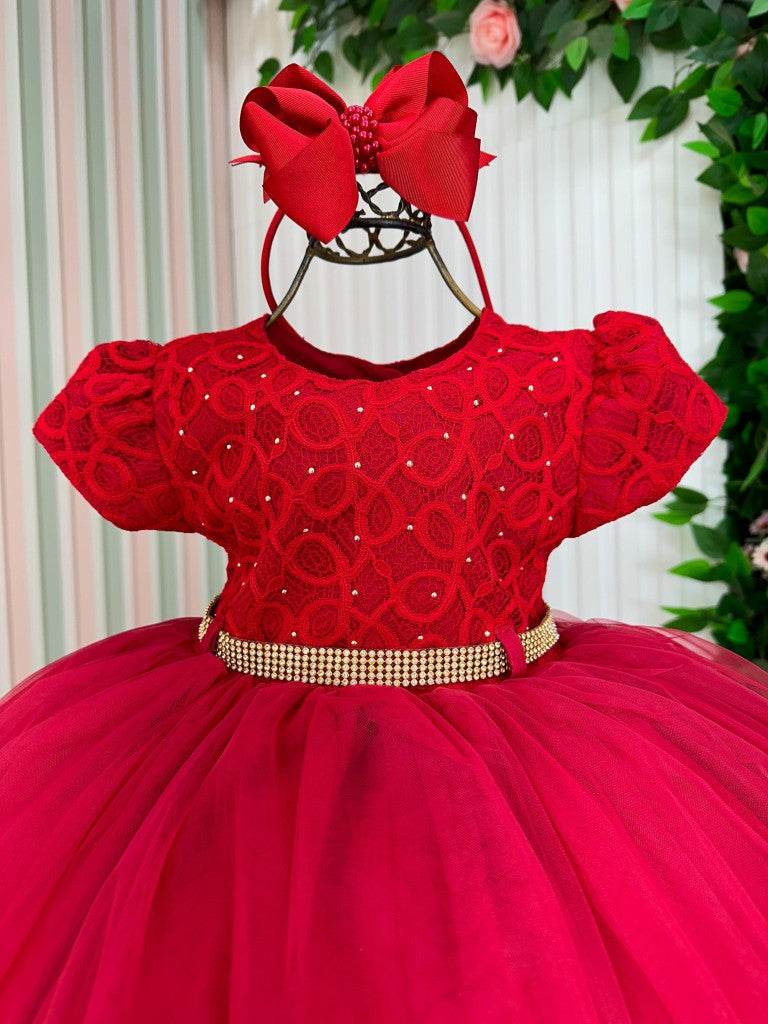 Vestido Menina Bonita Holly Vermelho (VESTMNNBNTHLVRML)