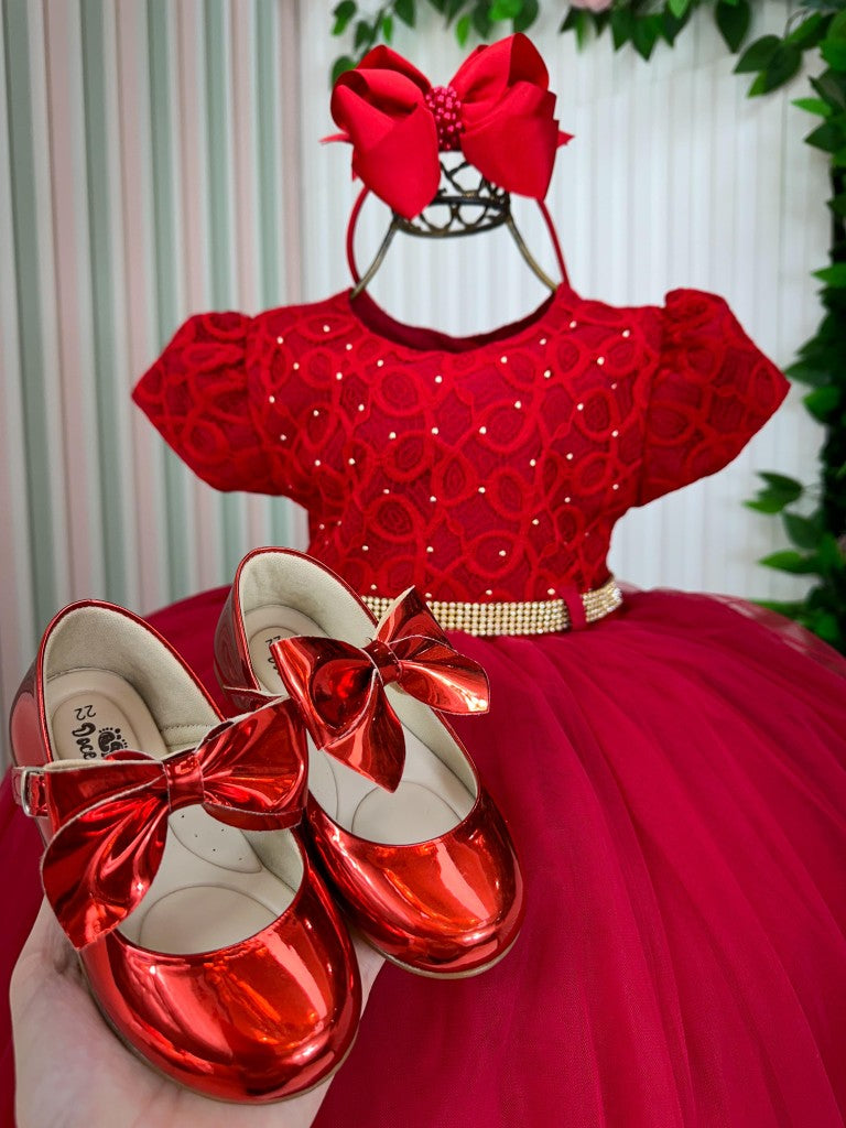 Vestido Menina Bonita Holly Vermelho (VESTMNNBNTHLVRML)