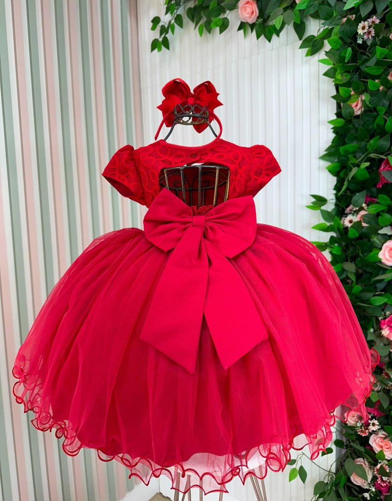 Vestido Menina Bonita Holly Vermelho (VESTMNNBNTHLVRML)