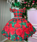 Vestido Marie Eduarda Floral Vermelho - Natal (VESTMRDRLLHONTAL)