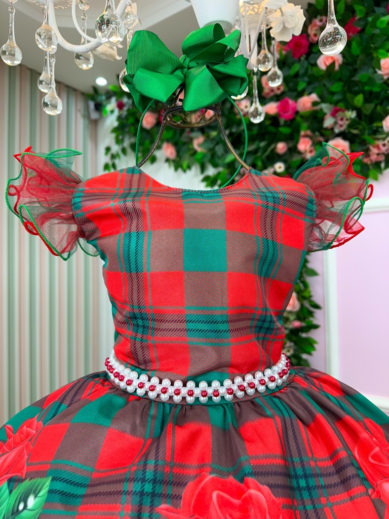 Vestido Marie Eduarda Floral Vermelho - Natal (VESTMRDRLLHONTAL)