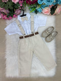 Conjunto Miss Cherry Suspensorio Luiz Linho Bege (CNJTMSSCHSPNLZLBG)