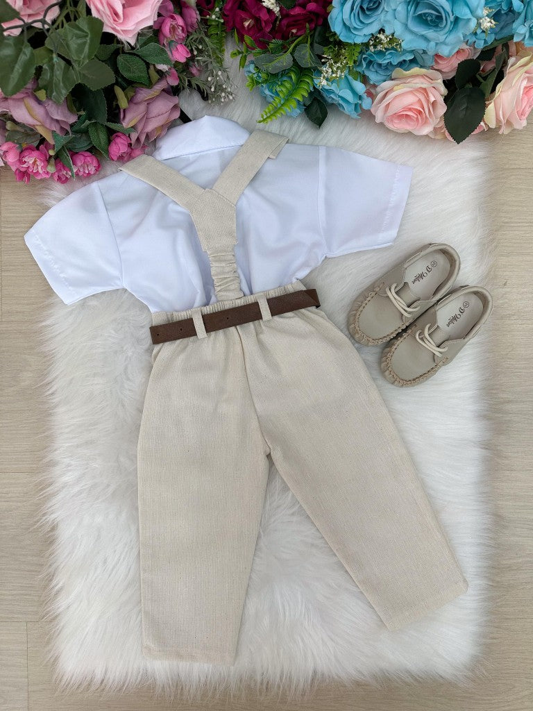 Conjunto Miss Cherry Suspensorio Luiz Linho Bege (CNJTMSSCHSPNLZLBG)