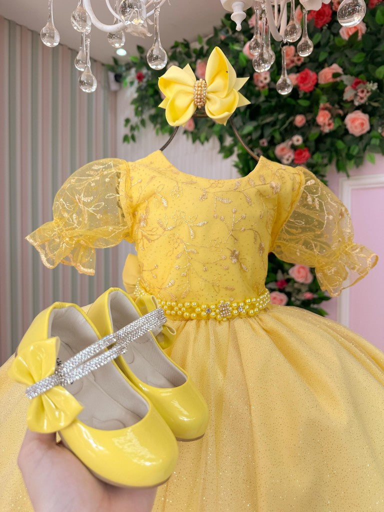 Vestido Bella Child Laize Amarelo (VESTBLLCHLLAZAMRELO)
