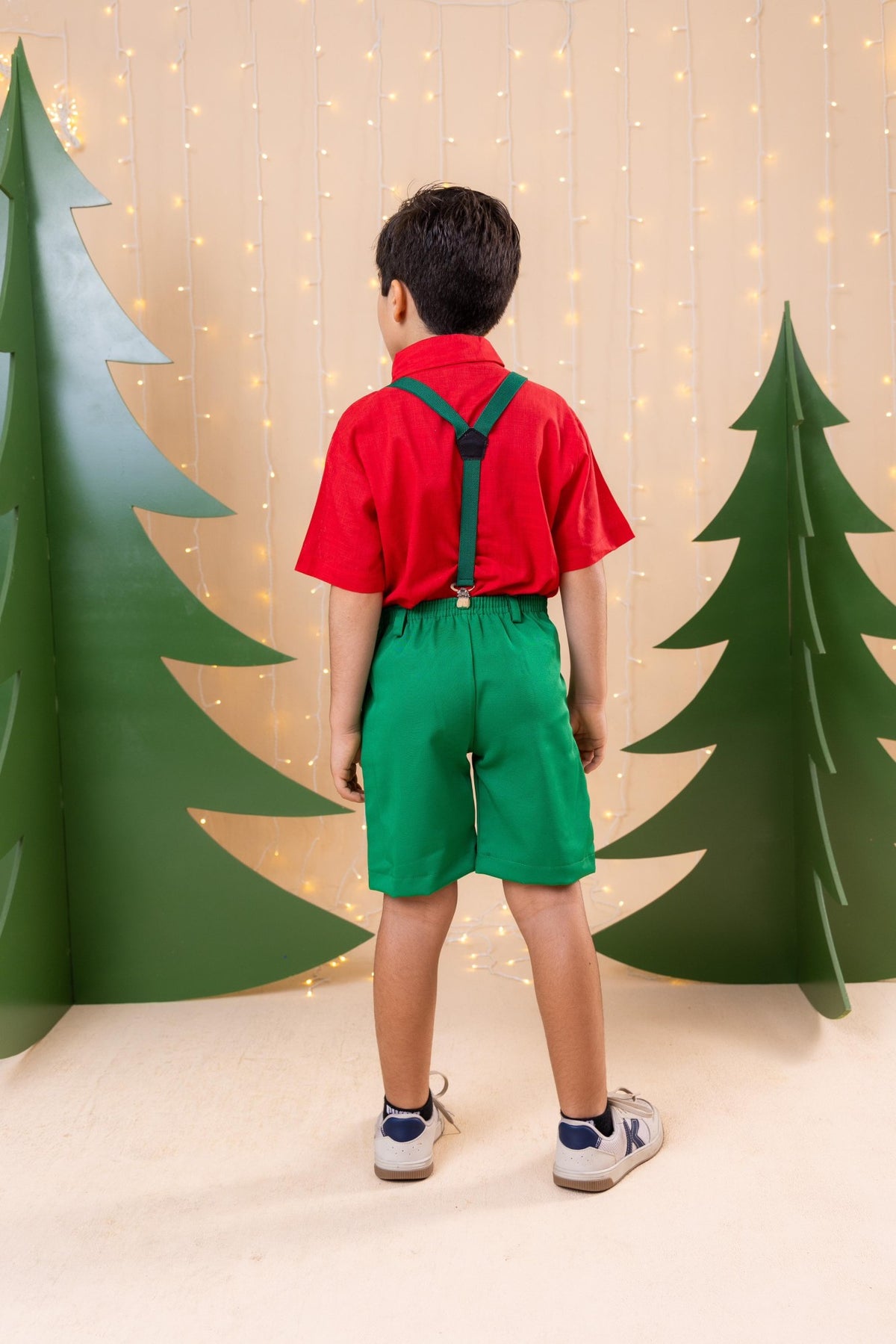 Conjunto Miss Cherry Henry Camisa Vermelha Suspensorio Verde (CONJMSCHRRVRMSUSPVRD)