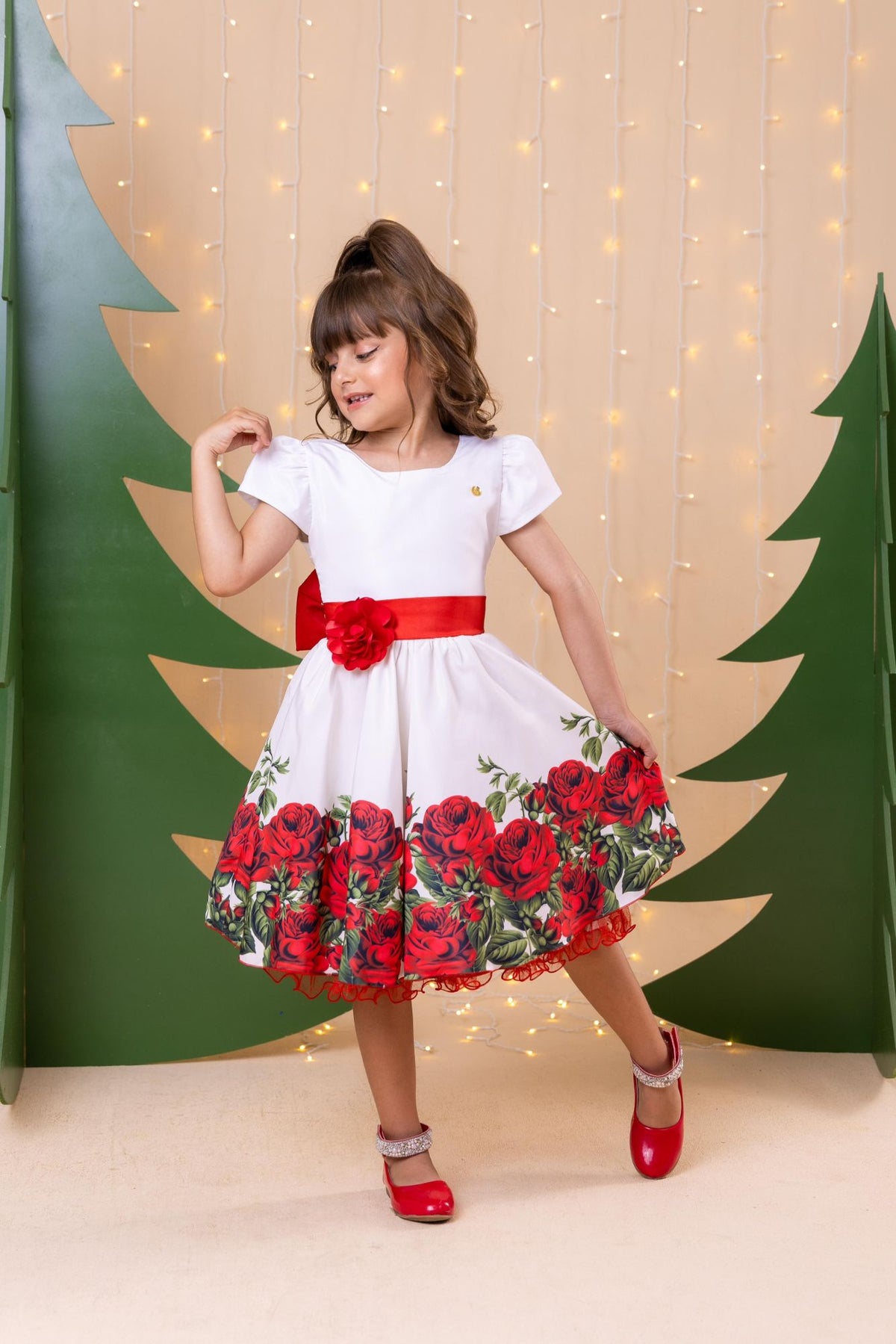 Vestido Banana Club Fernanda Branco Floral (VESTBCBNANDABRNCORAL)