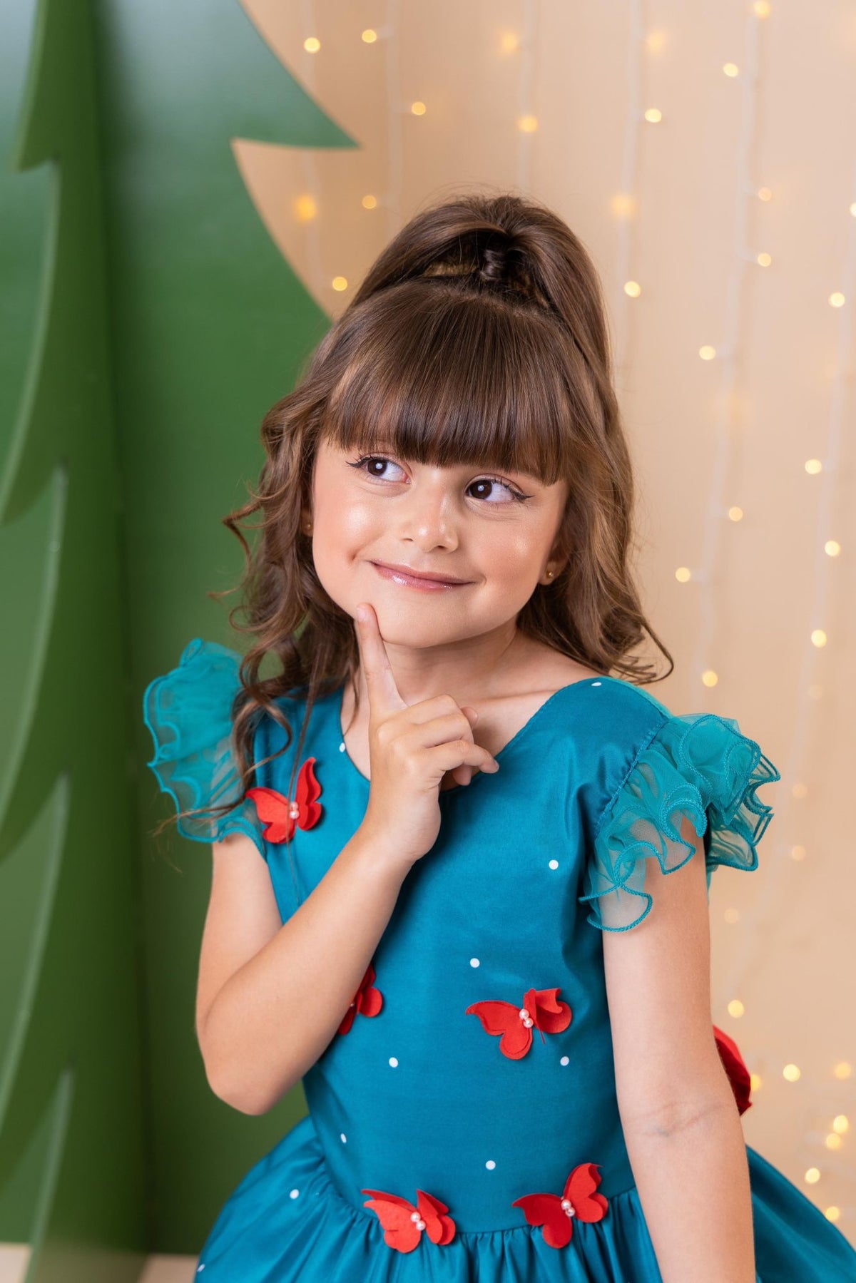 Vestido Marie Lola Verde Florido Natal (VESTMRLLVRDFLRNT)