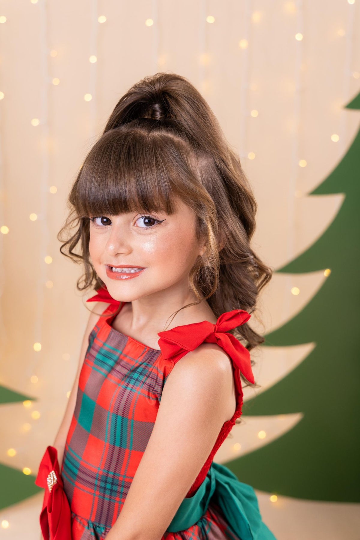 Vestido Marie Madeline Ursinho Xadrez Vermelho - Natal (VESTMRMDLURNVRMLXRZ)