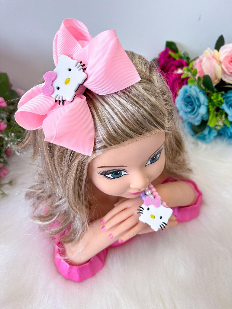 Laço Belli Tematico Hello Kitty + Pulseiras (LCBLLTMCHLLKITPL)