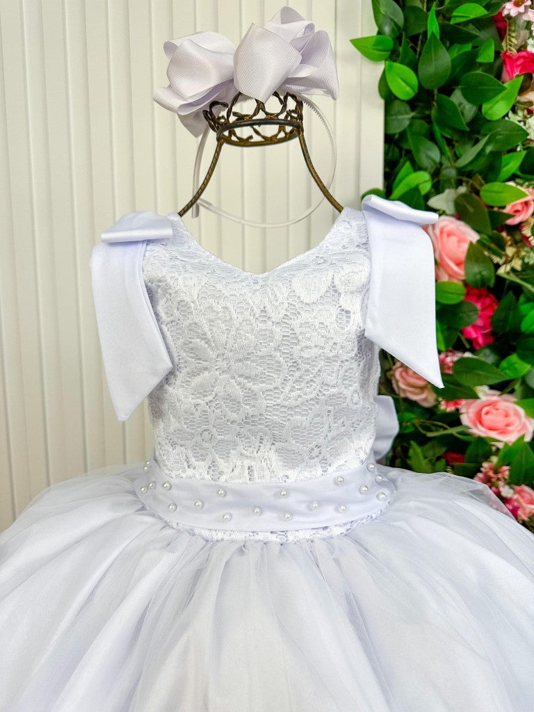 Vestido Marie Longo Branco Peito Rendado (VESTMRILNGBRNPTRDD)