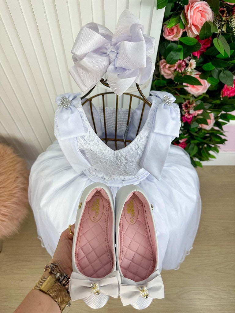 Vestido Marie Longo Branco Peito Rendado (VESTMRILNGBRNPTRDD)