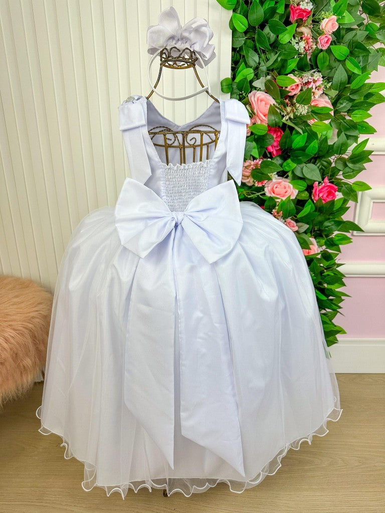 Vestido Marie Longo Branco Peito Rendado (VESTMRILNGBRNPTRDD)