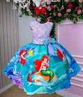 Vestido Infantil Temáticos Luxo Ariel - Sereia Modelo 2 (VESTTMCLXARLSRAMDLO)