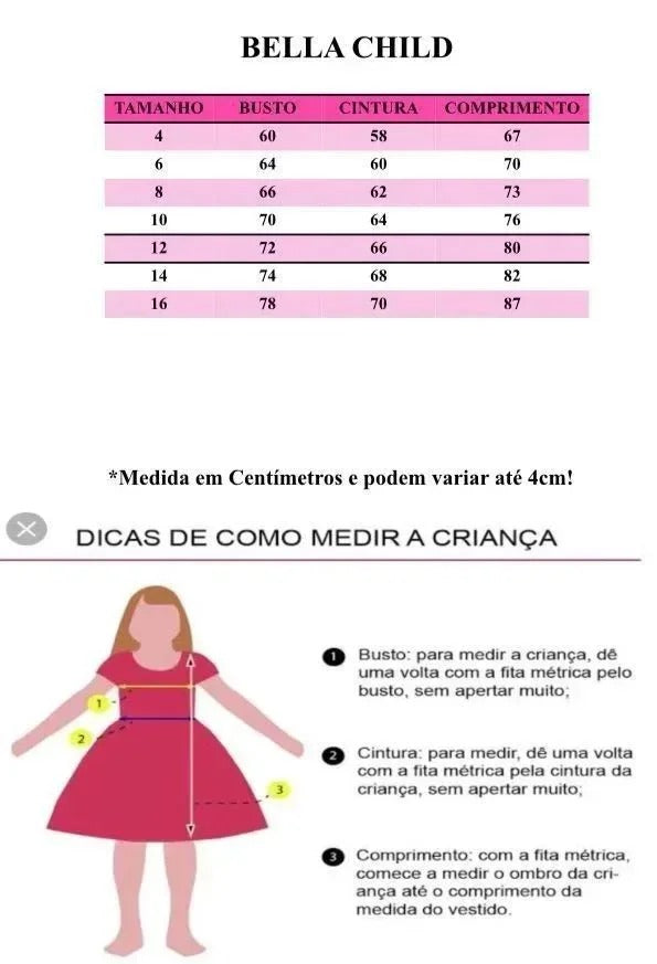 Vestido Bella Child Laize Rosa Bebe (VESTBELLCLDLOIZERSA)