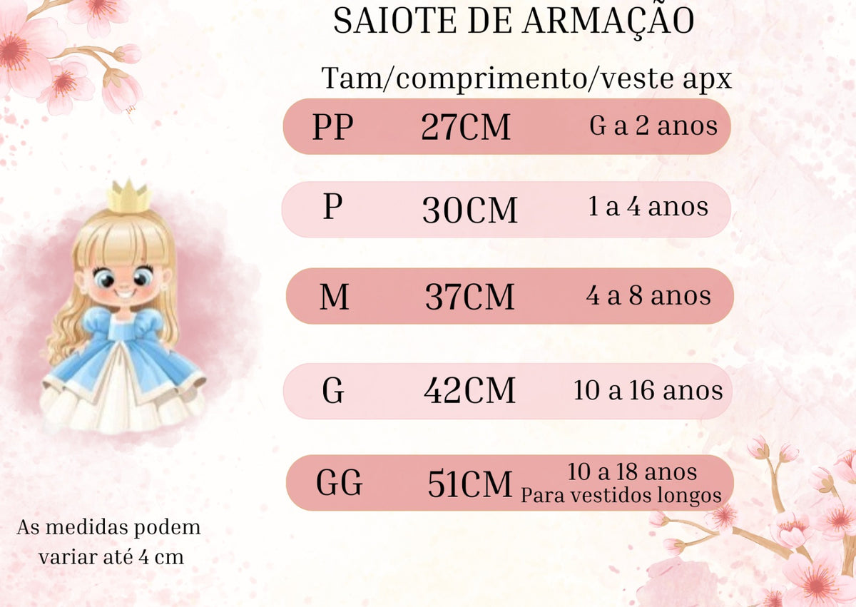 Saiote Saia de Armação Infantil
