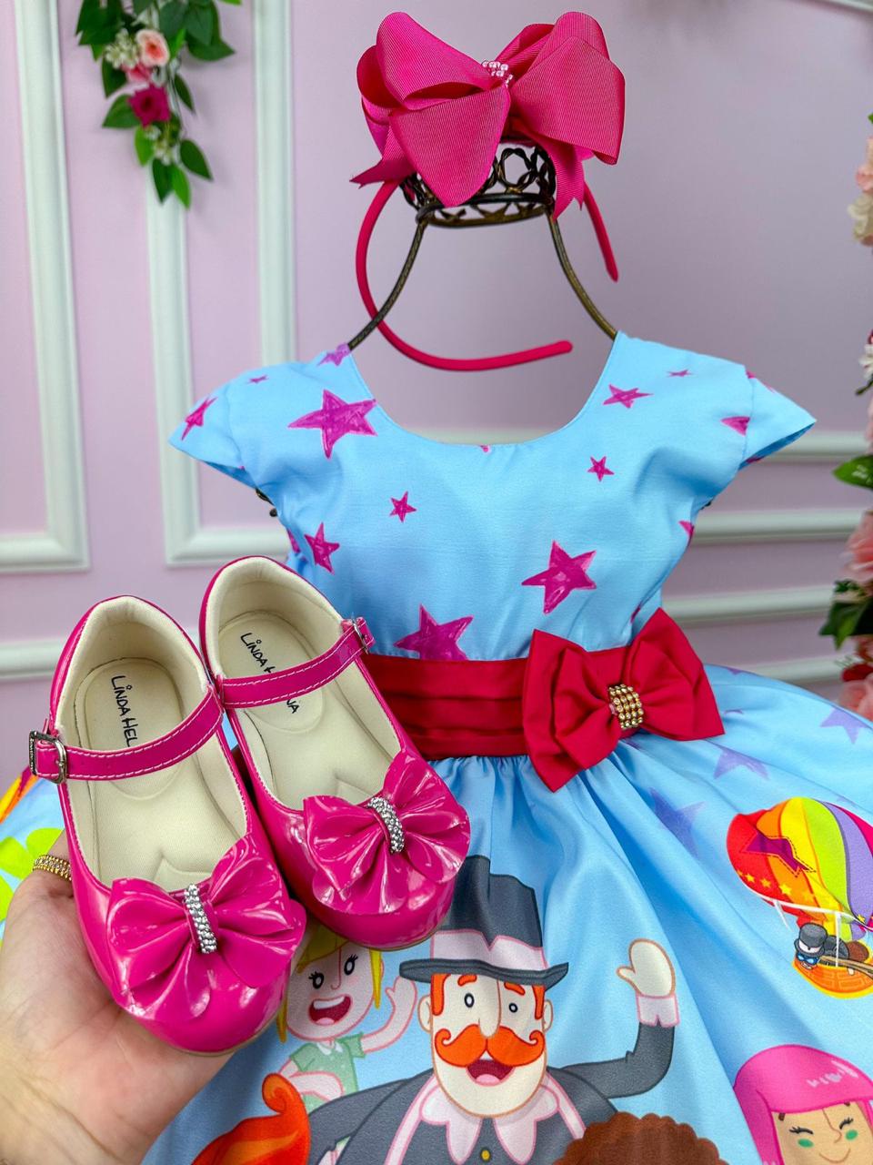 Vestido Infantil Temáticos da Gigi Mundo Bita (VESTINFTMDGIMNDBT)