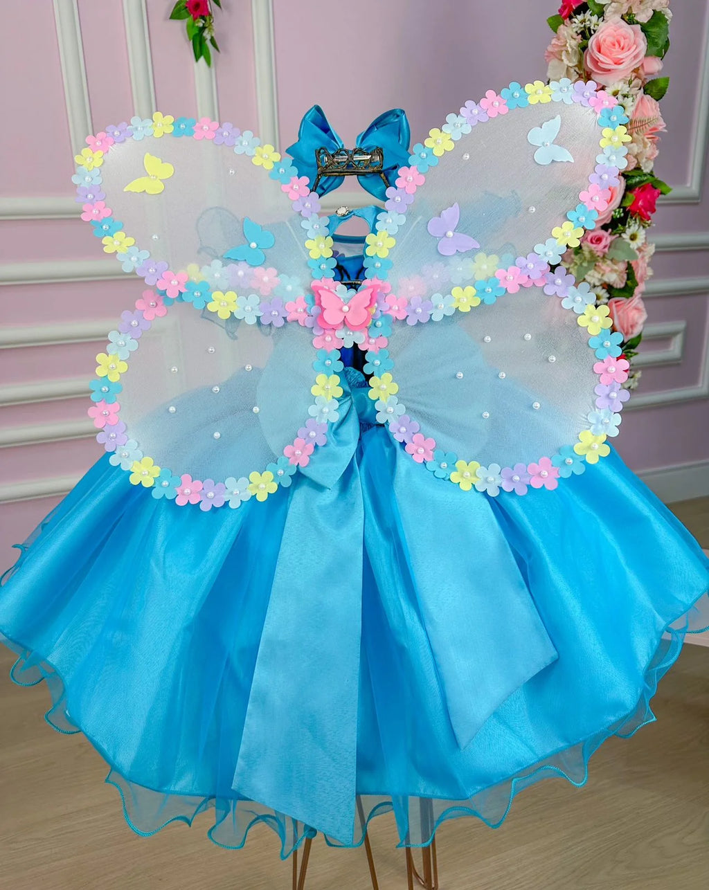 Vestido Princesa Belli Bia Jardim Encantado Azul Tiffany (VESTPRINCBLLJRDENCAZLTFF)