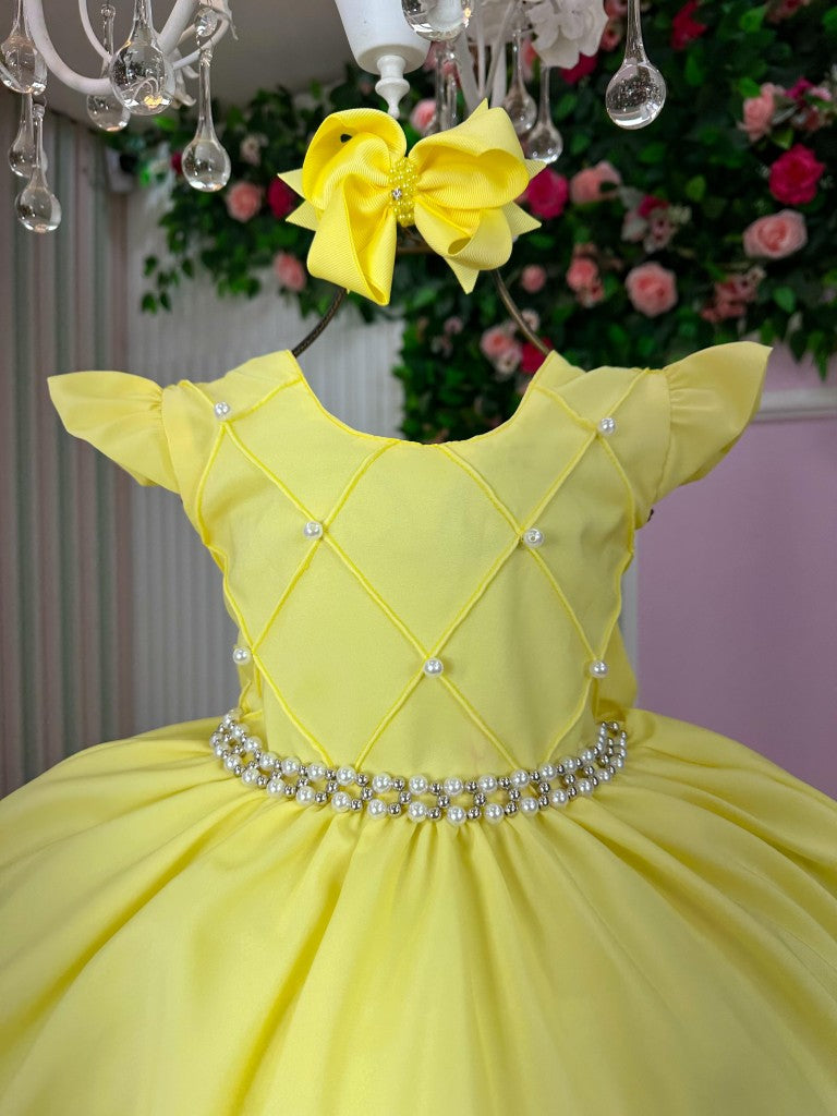 Vestido Ysa Kids Francine Amarelo - Festa
