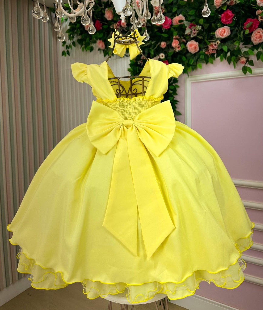 Vestido Ysa Kids Francine Amarelo - Festa