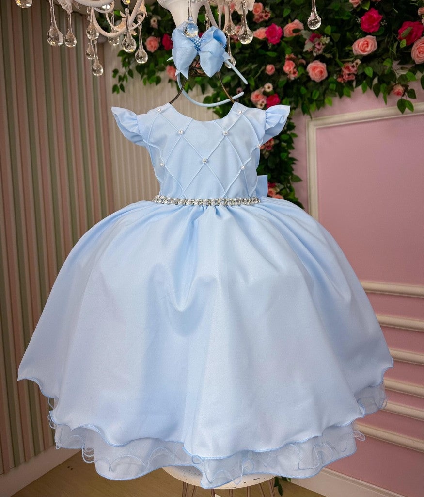 Vestido Ysa Kids Francine Azul Bebe - Festa
