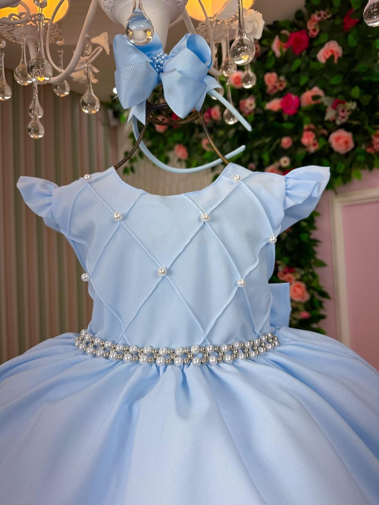 Vestido Ysa Kids Francine Azul Bebe - Festa