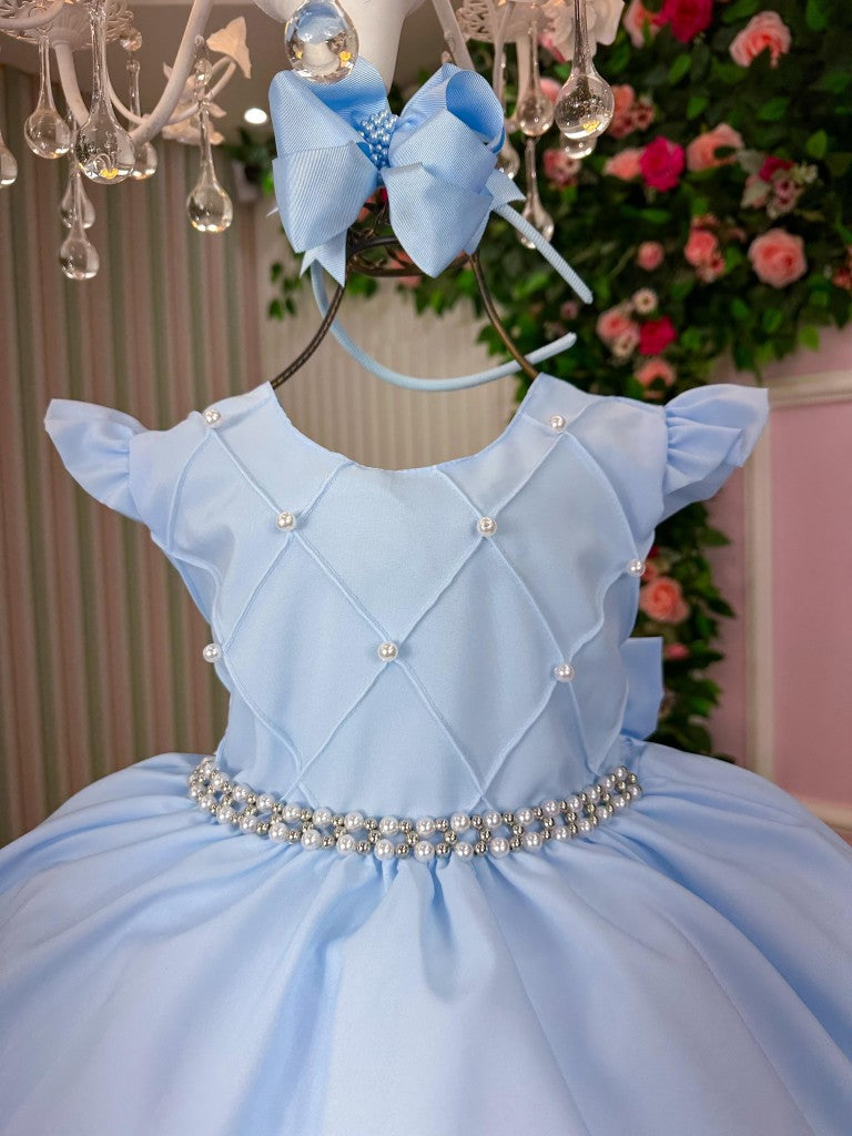 Vestido Ysa Kids Francine Azul Bebe - Festa