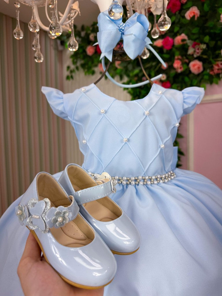 Vestido Ysa Kids Francine Azul Bebe - Festa