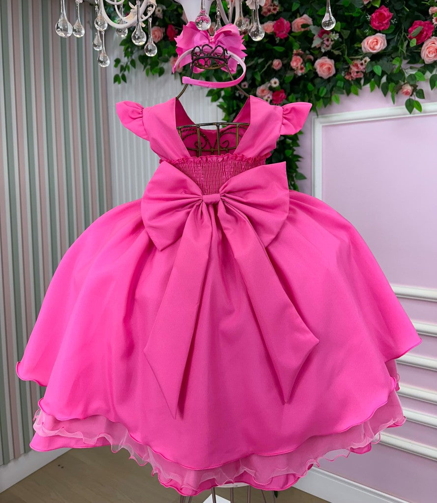 Vestido Ysa Kids Francine Rosa Chiclete - Festa