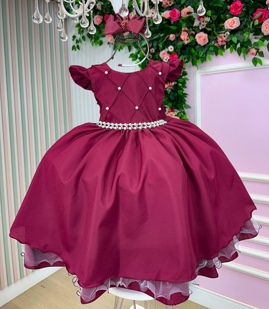 Vestido Ysa Kids Francine Marsala - Festa e Formatura