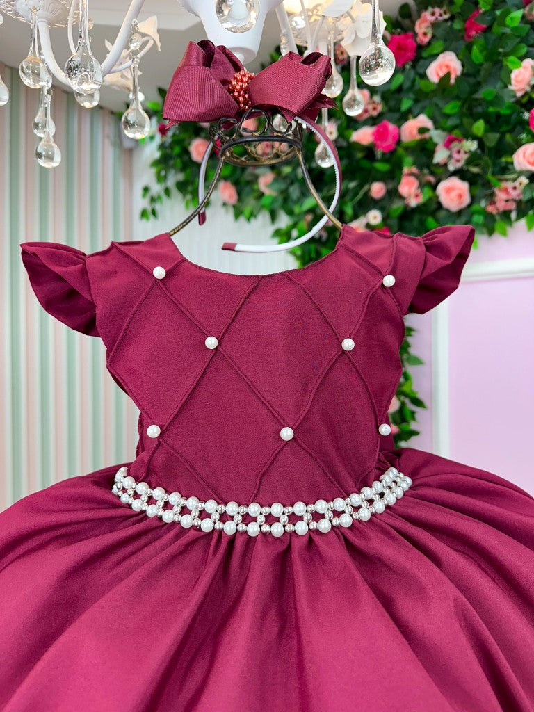 Vestido Ysa Kids Francine Marsala - Festa e Formatura