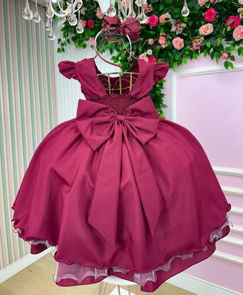 Vestido Ysa Kids Francine Marsala - Festa e Formatura