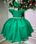 Vestido Ysa Kids Francine Verde Bandeira - Festa e Formatura