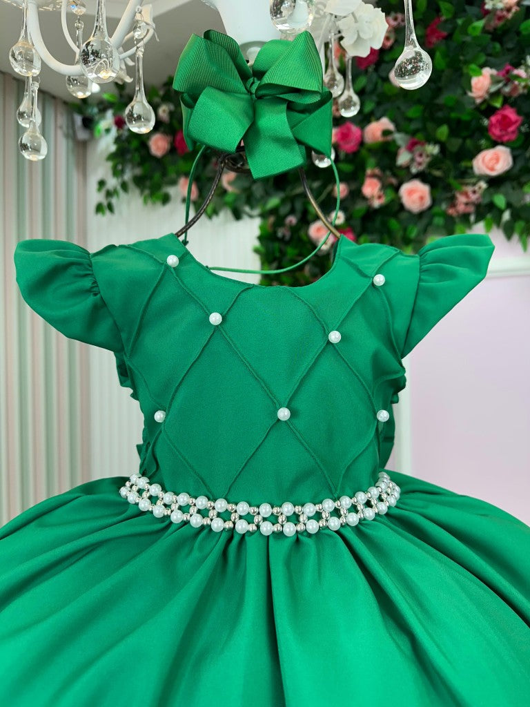 Vestido Ysa Kids Francine Verde Bandeira - Festa e Formatura