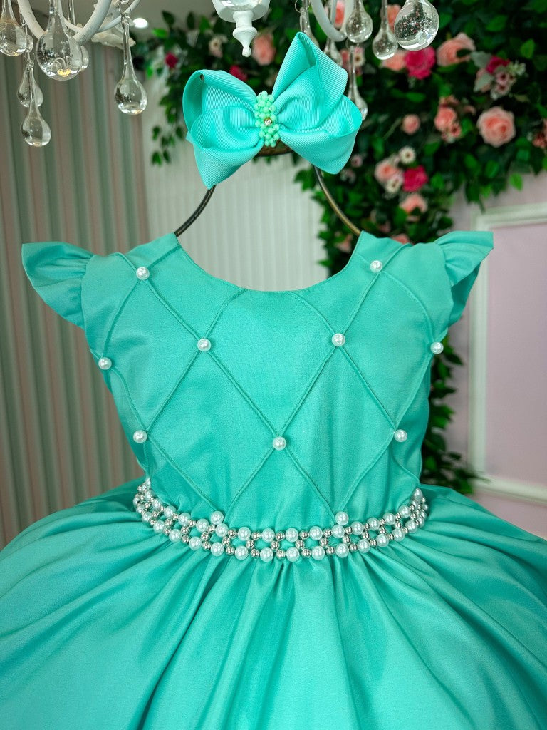 Vestido Ysa Kids Francine Verde Menta - Festa
