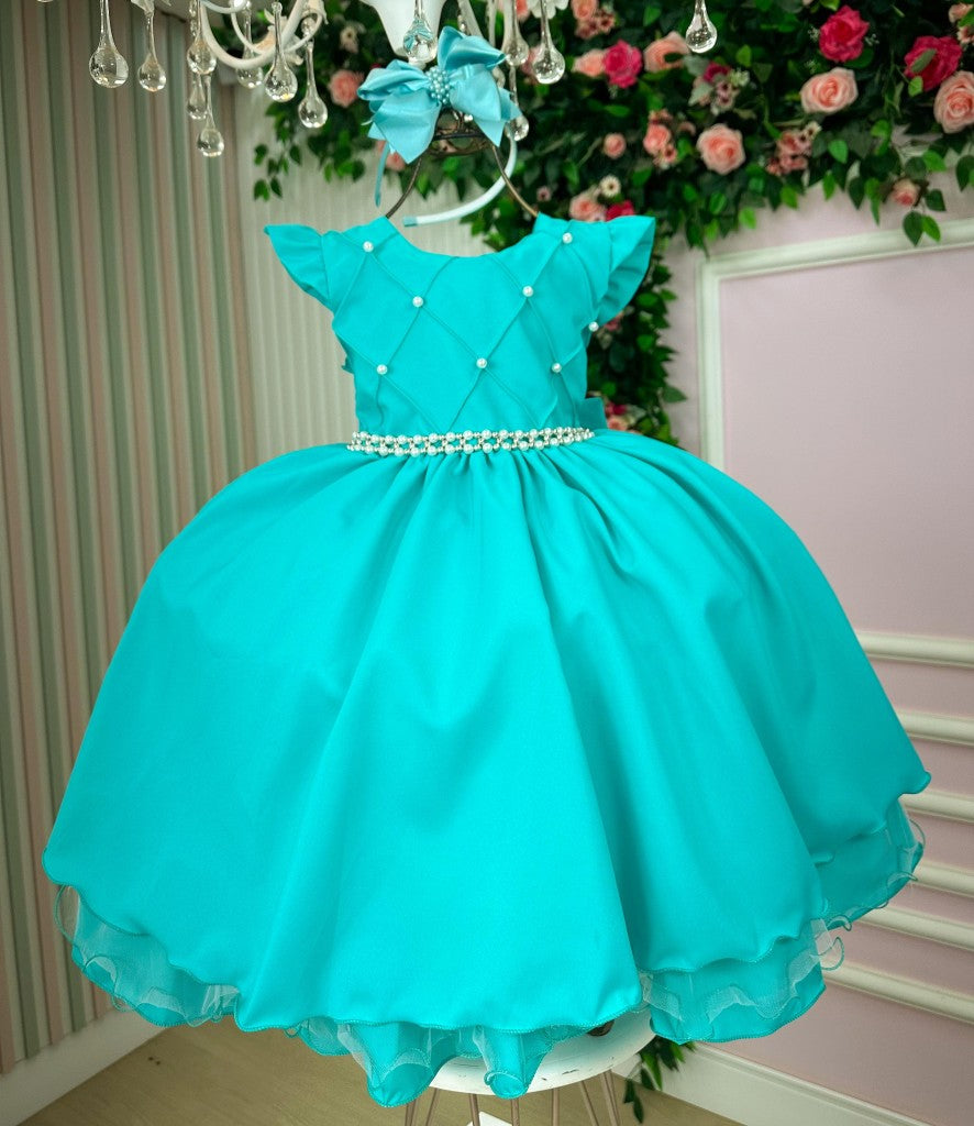 Vestido Ysa Kids Francine Verde Tiffany - Festa