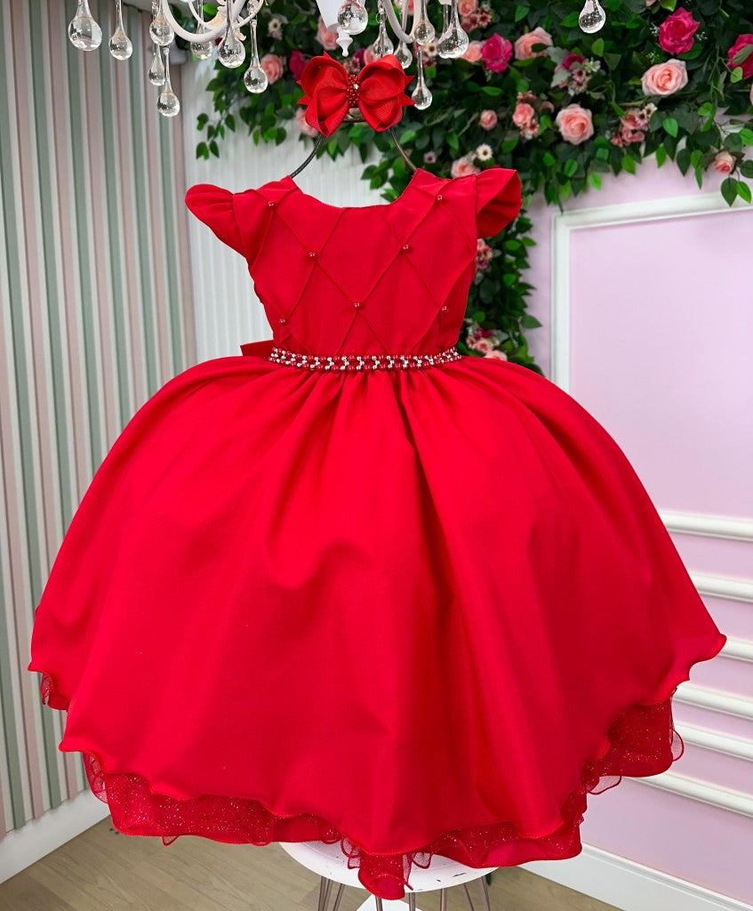 Vestido Ysa Kids Francine Vermelho - Festa