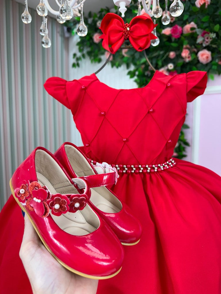 Vestido Ysa Kids Francine Vermelho - Festa
