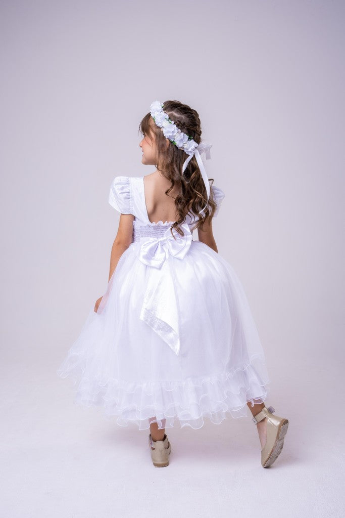 Vestido Enjoy Longo Branco Babadinho (VESTINFENJBRANC)