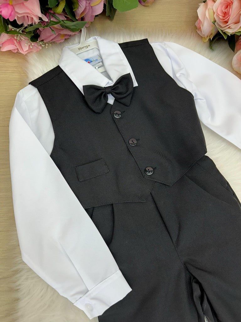 Conjunto Meninos Kanga Social Preto Colete (CJTMSCKNGBLPTO)