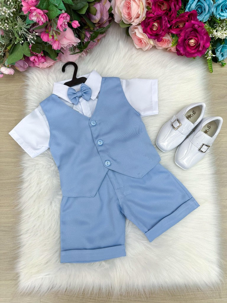 Conjunto Social Miss Cherry Leandro Colete Azul Bebe (CJSCMSCHLEOCAB)