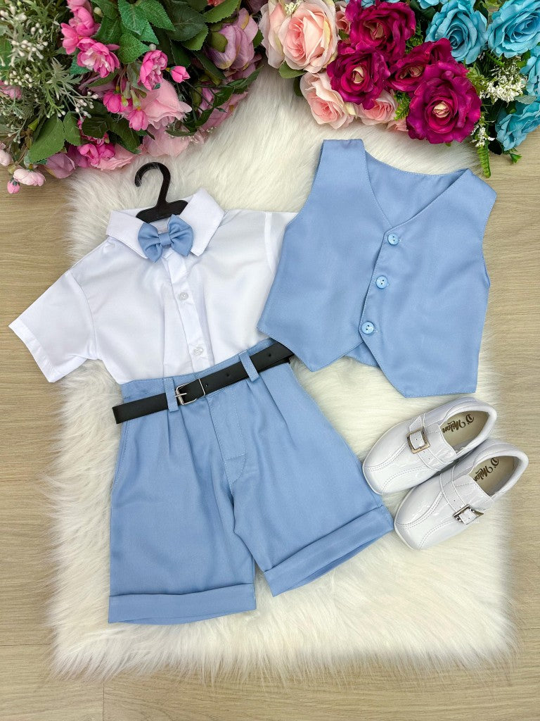Conjunto Social Miss Cherry Leandro Colete Azul Bebe (CJSCMSCHLEOCAB)
